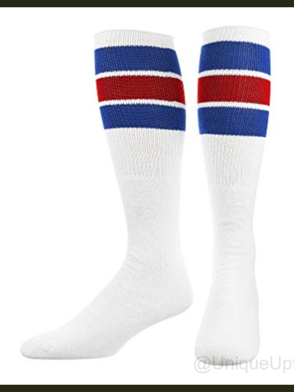 TCK Retro 3 Stripe Over the Calf Tube Socks Cotton Blend Unisex